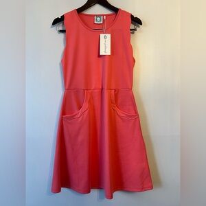 Elegant Coral Sleeveless Dress